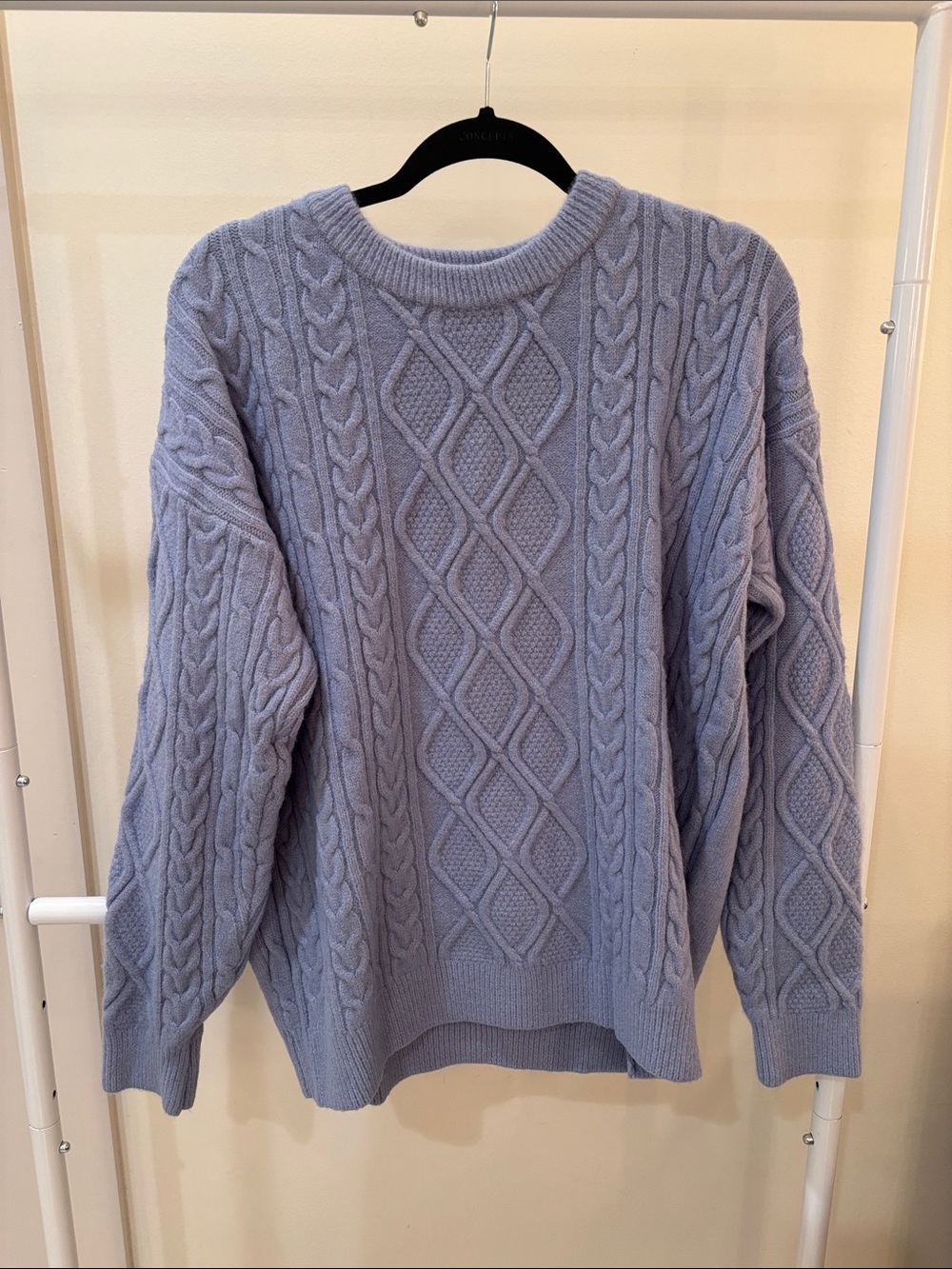 Aelfric Eden Men's Cable Knit Crewneck Sweater - Light Blue